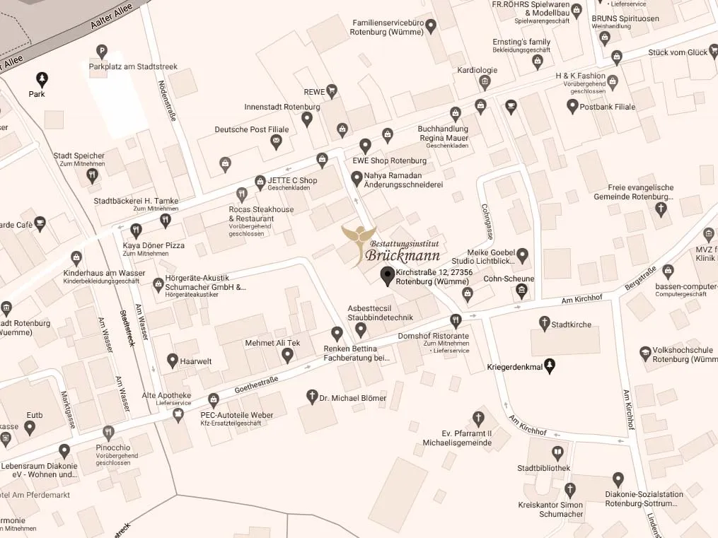 Lageplan des Büros Kirchstraße 12 in der Rotenburger Innenstadt